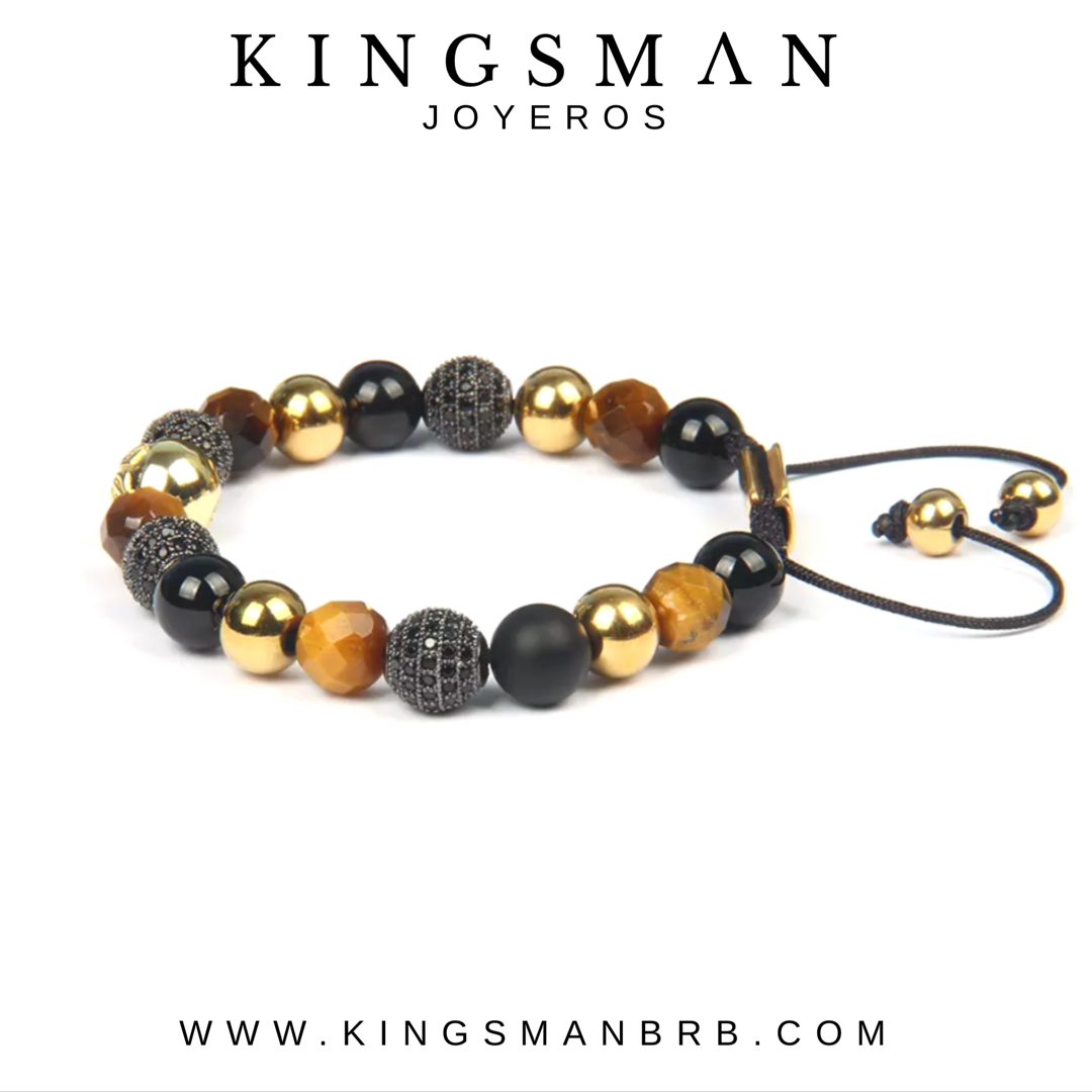 Insignia Star Faceted Tiger Eye Bracelet
