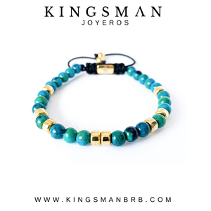 Turquoise Bali and 18K Gold Stoppers Bracelet