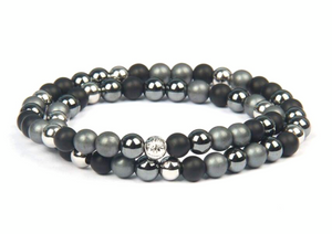 Delhi Black and Silver Bracelet