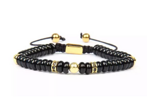 Insignia Star Gold and Agata Flatbead Bracelet