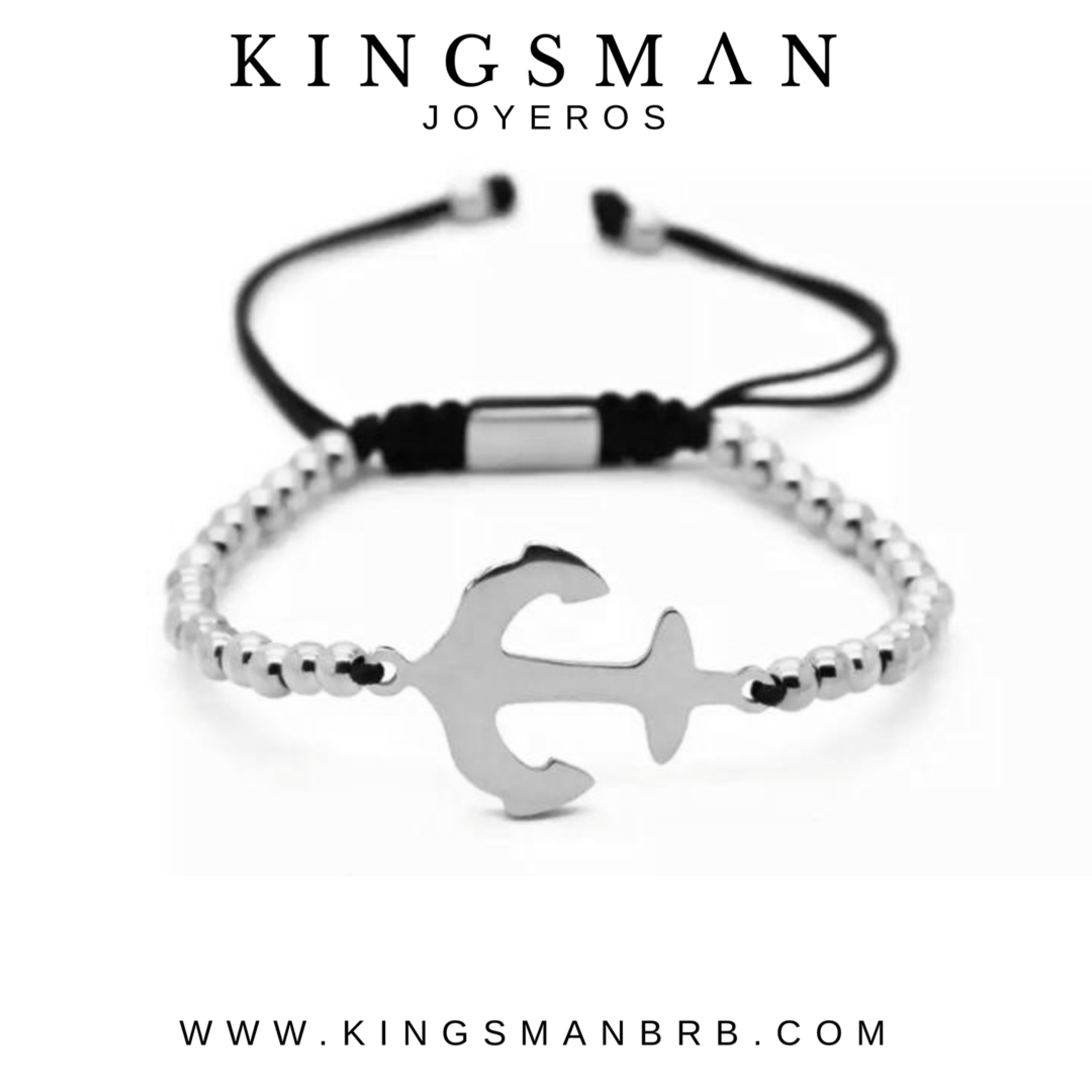 Macrame Silver Anchor Bracelet
