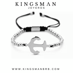 Macrame Silver Anchor Bracelet