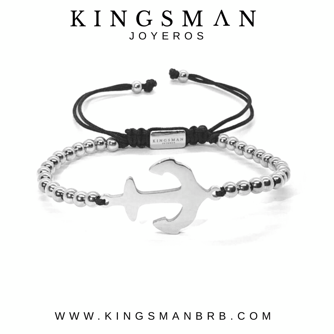 Macrame Silver Anchor Bracelet