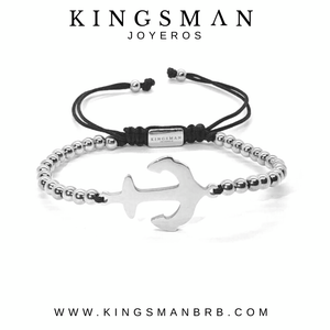 Macrame Silver Anchor Bracelet
