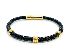Black and Gold Single Layer Stingray Bracelet