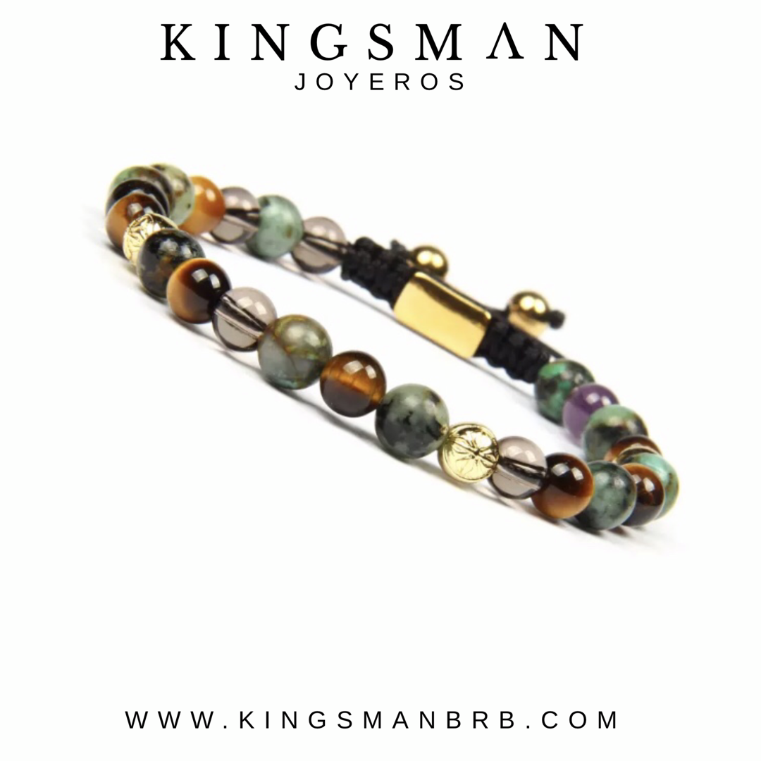 Insignia Star Chrysoprase and Tiger Eye Bracelet