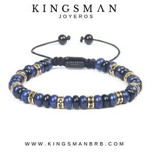 Luxury Lapis Lazulli and Agata Flatbead Bracelet