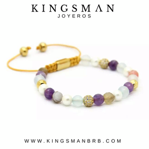 Sea Pearl Botswana and Amethyst Bracelet