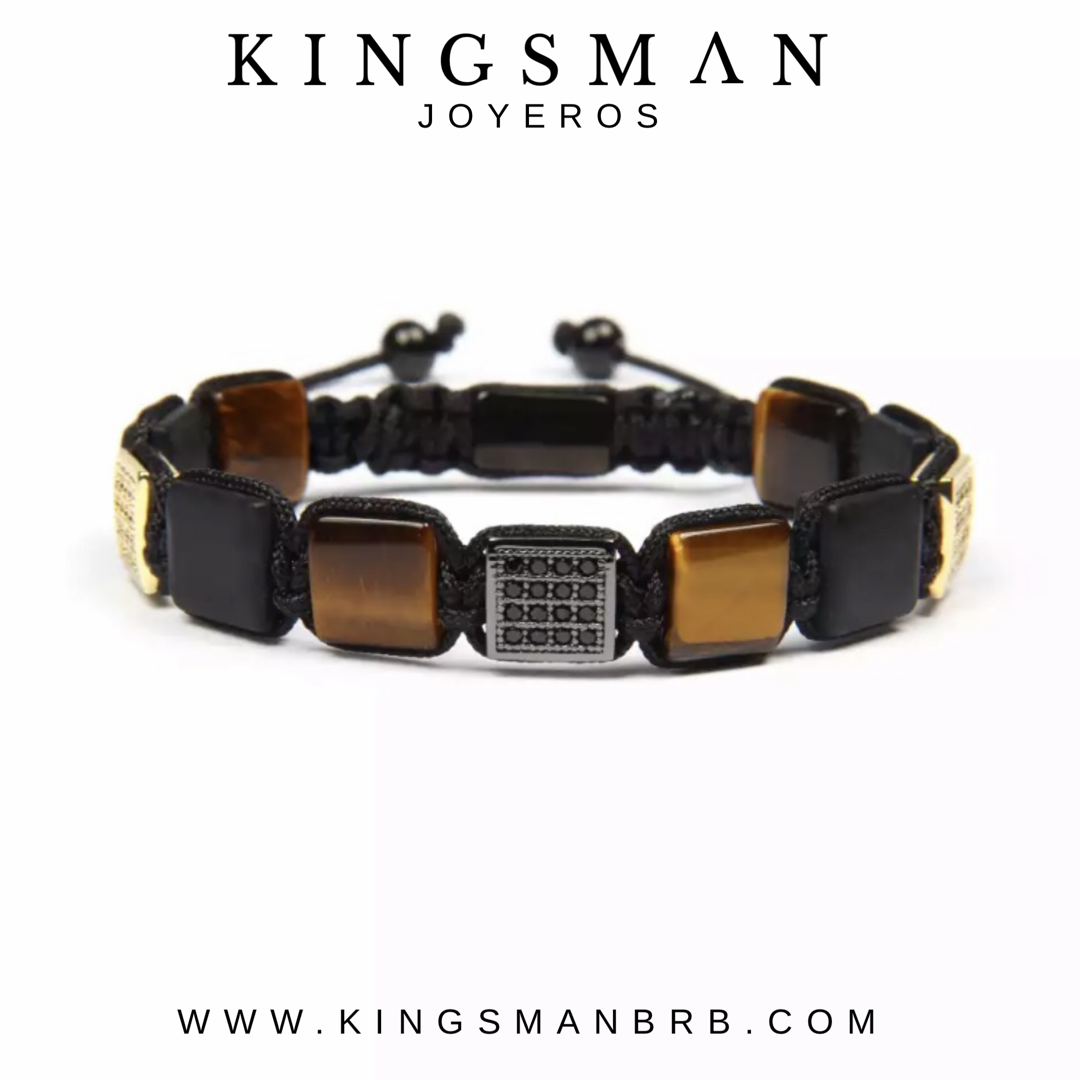 Kingsman Chrysoprase & Tiger Eye Triple Bracelet Stack