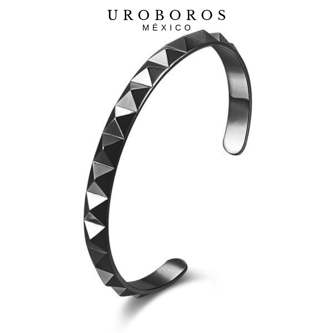 Pyramids Rhodium Bracelet