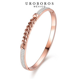 Chain & Diamonds Rose Gold Bracelet