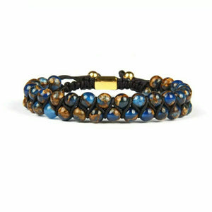 Blue Cloisonne Double Layer Wristband