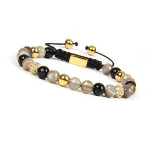 Faceted Botswana & Sea Pearl 18K Gold Bracelet