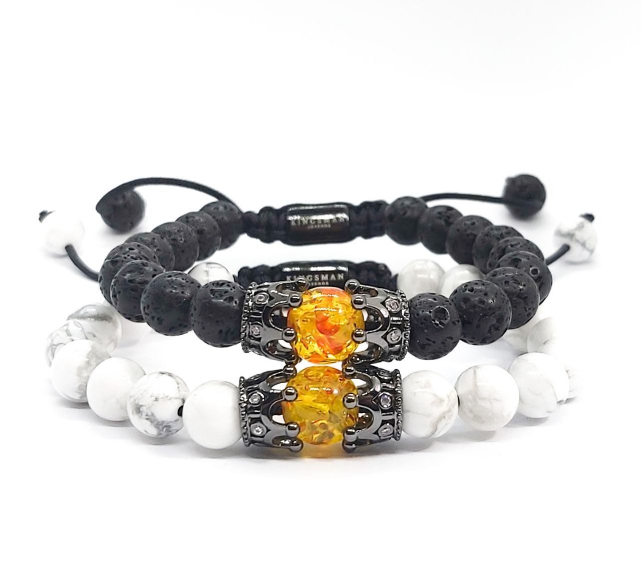 Amber Pair For Couple Distance Bracelet