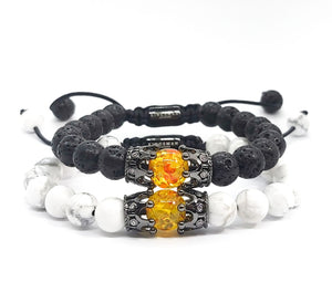 Amber Pair For Couple Distance Bracelet