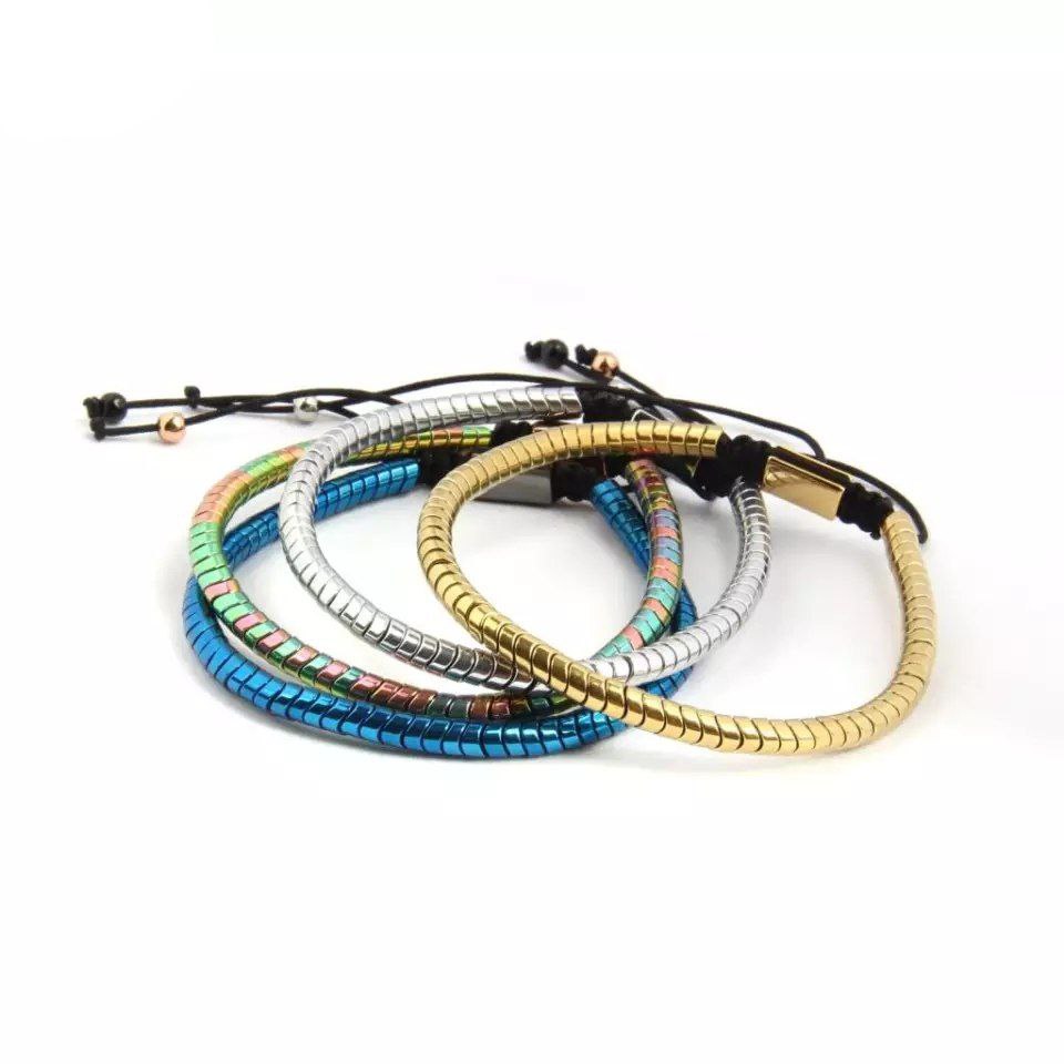 Blue Navy Hematite Beads Bracelet
