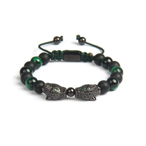 Twin Rhodium Leopard Macrame Cz Ball