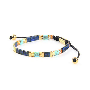 Citrine Quartz & Lapis Lazuli Tila Beads Bracelet