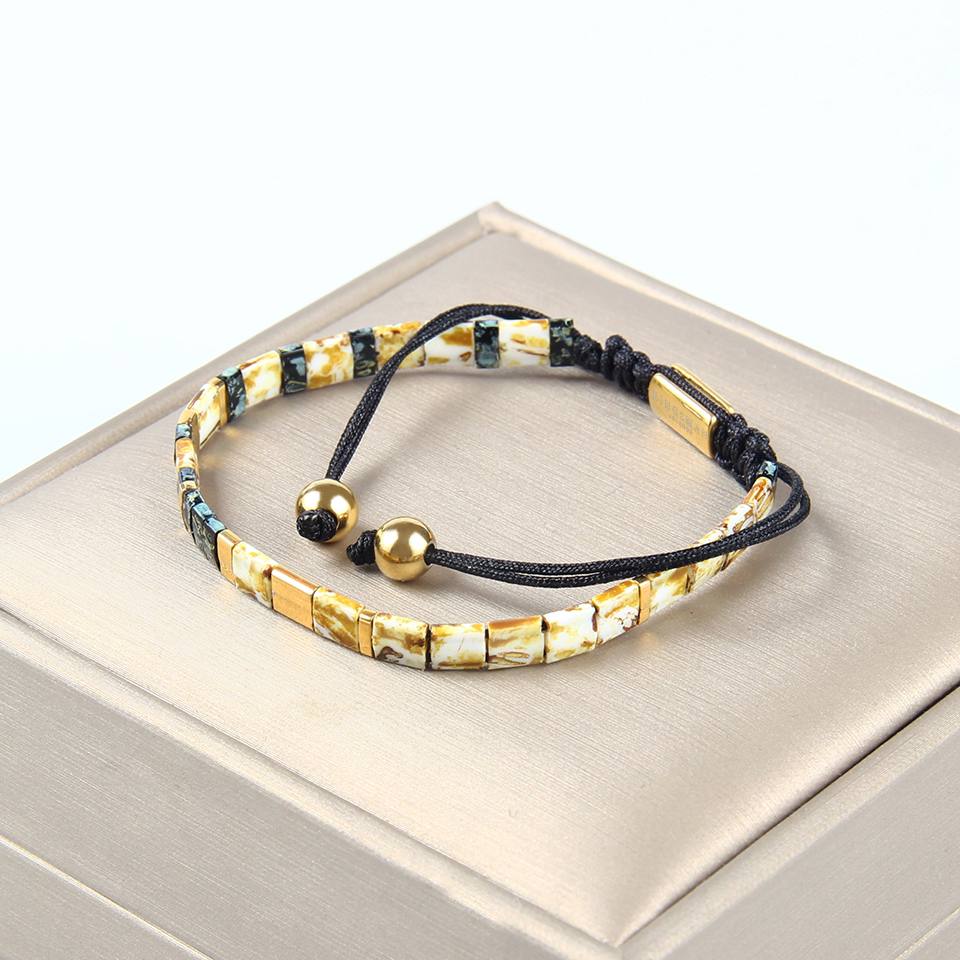 Citrine Quartz & Howlite Tila beads Bracelet