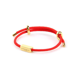 Red Silk and Gold Pin Bracelet