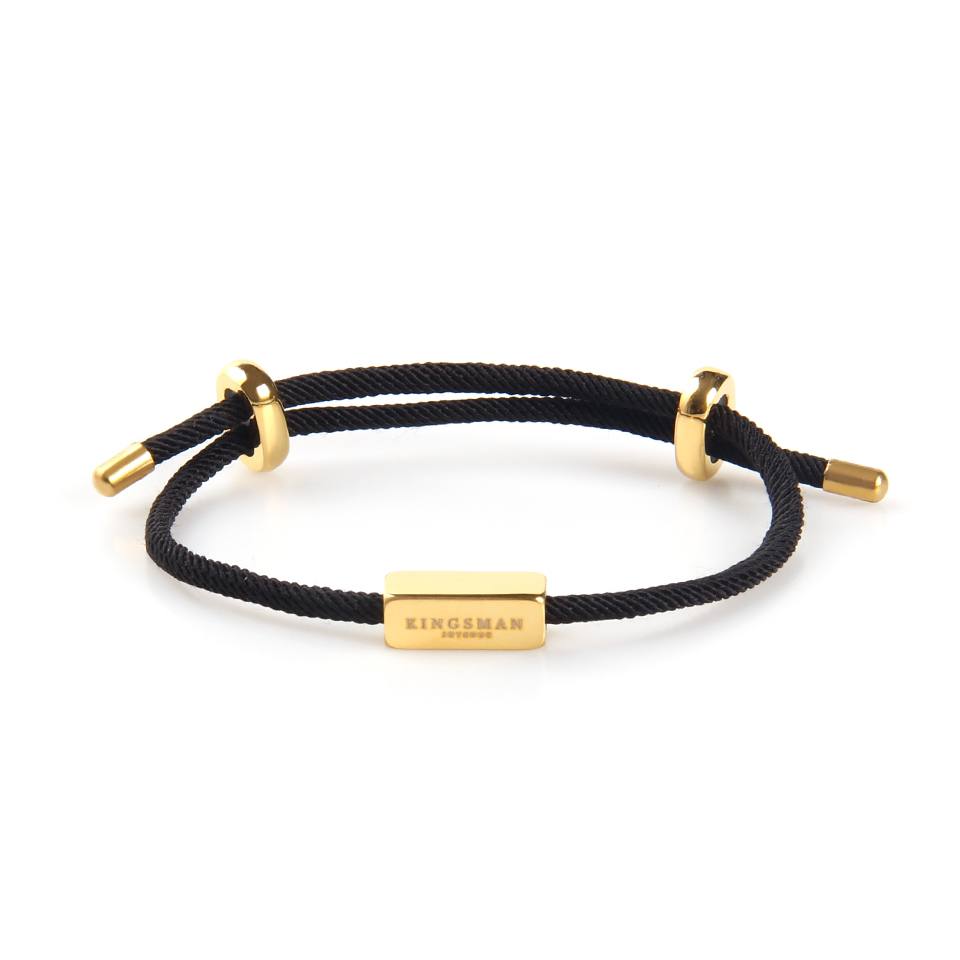 Black Silk and Gold Pin Bracelet