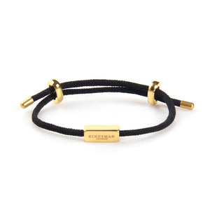 Black Silk and Gold Pin Bracelet
