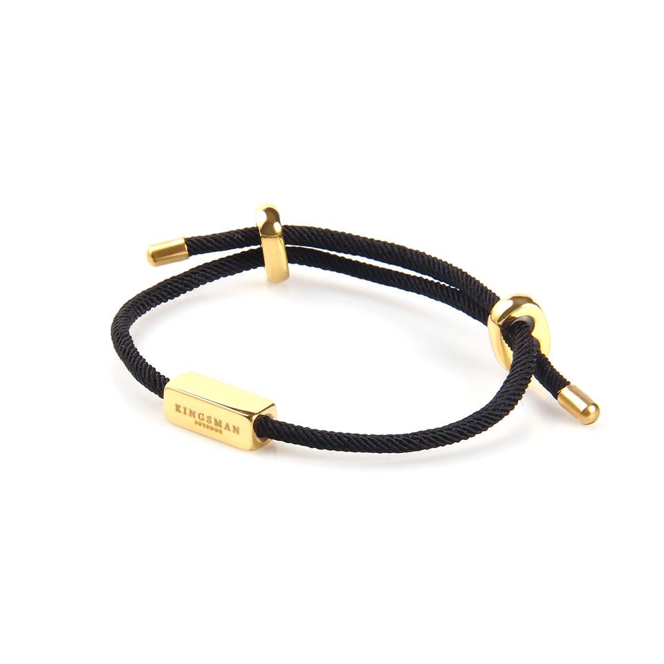 Black Silk and Gold Pin Bracelet