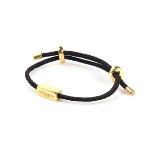 Black Silk and Gold Pin Bracelet