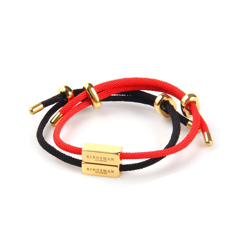 Black Silk and Gold Pin Bracelet