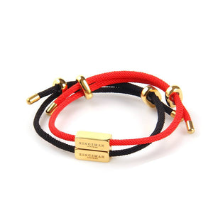 Black Silk and Gold Pin Bracelet