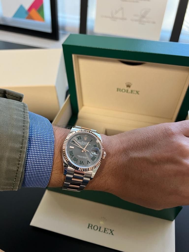 Rolex Datejust Oystersteel y oro rosa  36mm Dial Gris